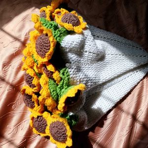 Sunflower Crochet Blanket Bouquet 🌻🍀