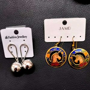Earrings Bundle: Silver Balls & Unicorns