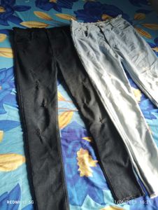 Two same Jeans light Blue And Black