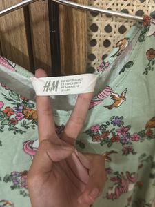 Light Green H&amp;M Dress With Unicorn Design