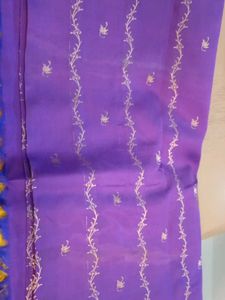 Elegant Purple Saree With Blouse
