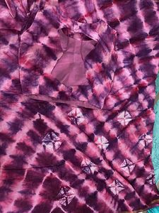 Pink &amp; Purple Tie-Dye Sari Blouse Set