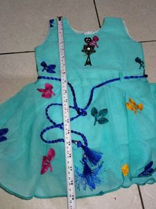 Girls kids dress Cute Blue Floral