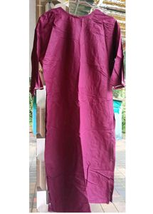 Maroon Embroidered Kurti With Pant.