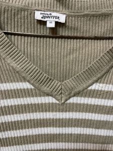 Nude-White Striped Crop Top
