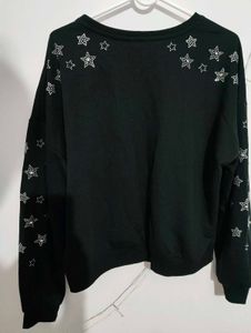 Star Embellished Black Top