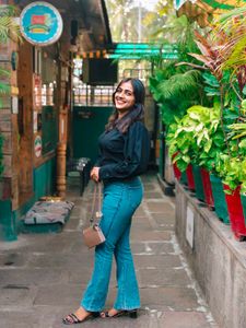 Black gathered crop top