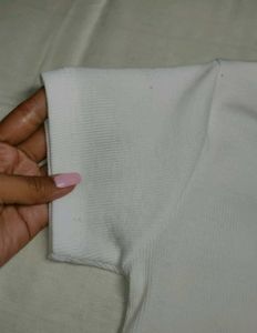 Cute White V-Neck T-Shirt