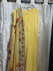 Lemon Colour Designer Dress