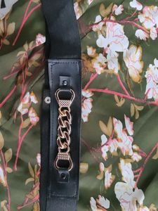 Floral Green Midi Dress With Hip Belt