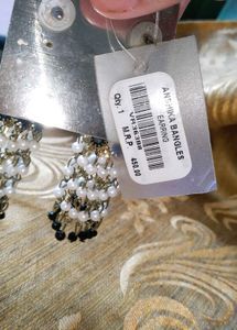 Golden, Black &amp; White Jhumka
