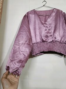 Shine Silk Party Wear Top For Women