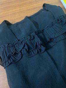 Black Ruffle Top