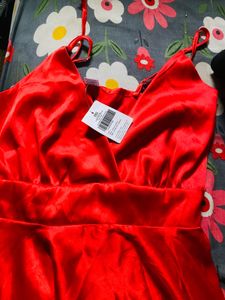 Red Satin Mini Dress