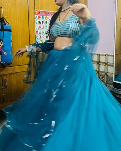 Sky Blue Crop Top Skirt