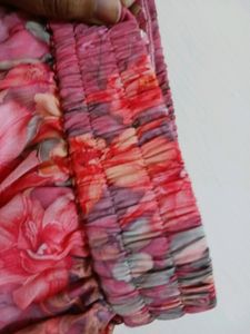 Pink Dress With Folar Pattern