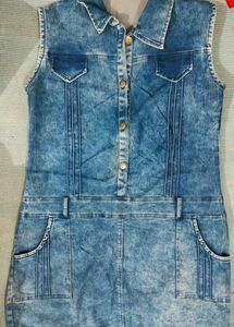 Denim Causal Short Midi