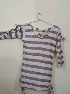 Brown Creamish Elegant Top
