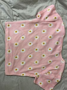 Cute Pink Daisy Crop Top