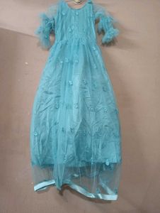 Cute cyan Girls Dress and gown