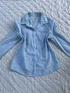 Imported Striped Button-Down Shirt🩵🩵