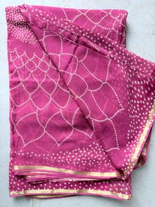 Unused Onion Pink Georgette Saree