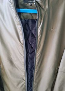 PARK AVENUE SOLID BOMBER JACKET OLIVE GREEN