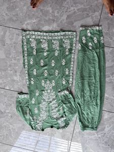 Sage Green Embroidered Kurta Set