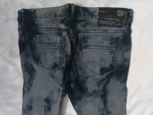 Gray blue jeans