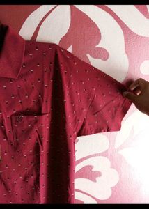 Lois Polo Shirt - Burgundy Patterned