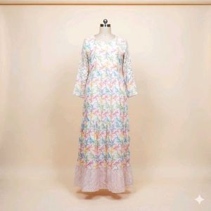 Elegant Floral Print Kurta