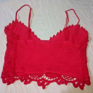 Red Lace Cami Top