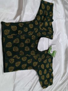 Printed Readymade Blouse Green