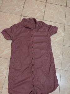 Maroon Shirt Dress