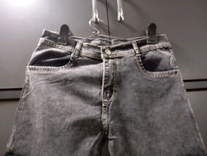 327. Gray Cargo Jeans for women