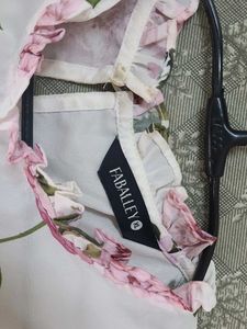 Floral Ruffle Trim Top