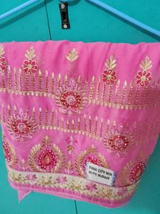 Festive Saree In Rose Colour