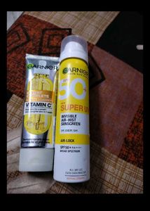 Garnier Face Cleanser Or Sunscreen Spf 50 New