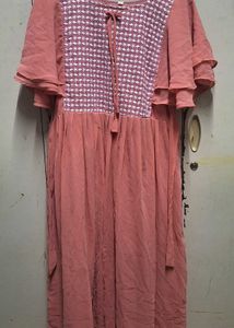 Elegant Pink Embroidered Dress