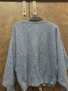 Stylish Blue Knit Sweater xxl