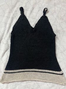 Black Knit Tank with Bow