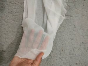Plain Light Grey Kurti And White Dupatta