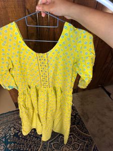 Yellow Printed Dress