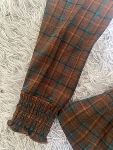 Vintage Plaid Mock Neck Top