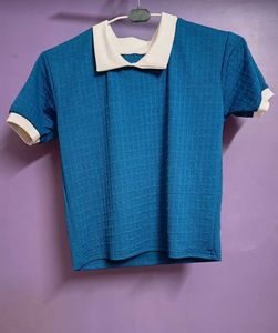 Short sleeve collared neck women top