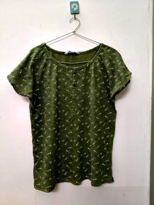 Green Printed Top