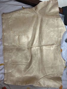 Brocade Gold And White Blouse