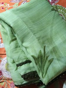 Elegant Green Printed Saree