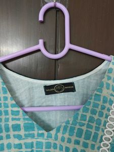 Cropped Blue Patterned Top