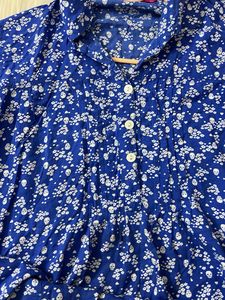 Blue Floral Print Top